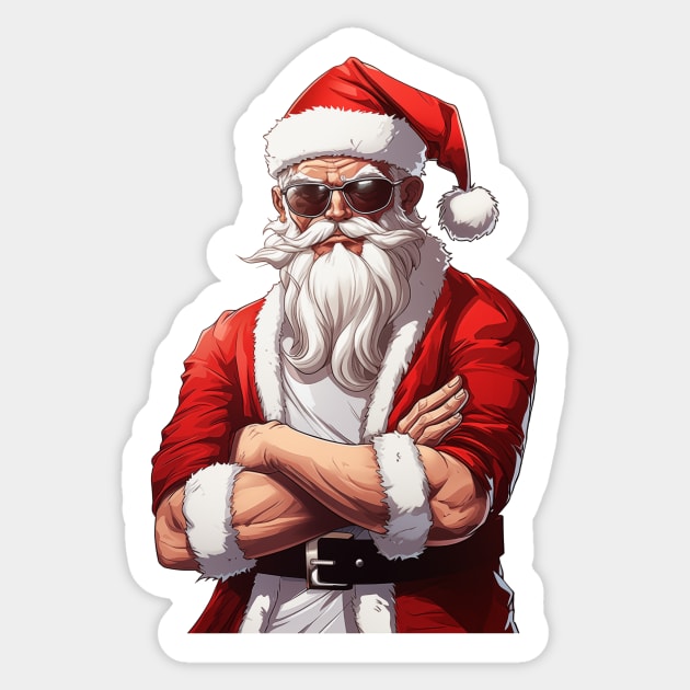 Cool Santa Cartoon Sticker by JunkyDotCom